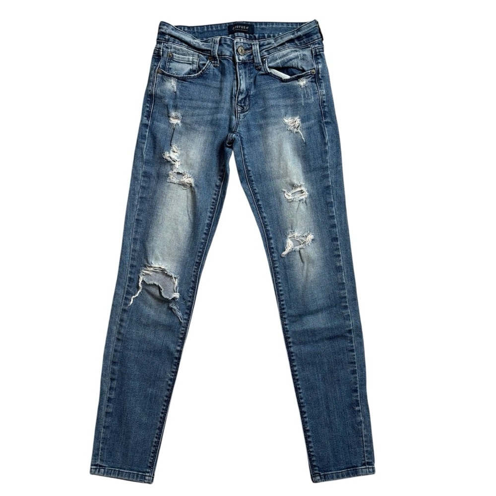 Just USA Distressed Skinny Blue Jeans Size 0